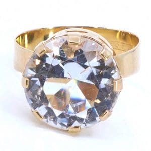 Ring Guld 18K 5,1g Ø17,75 med sten, skev
