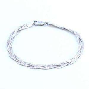 Armband flätat Silver S925 4,3g Längd 18,5cm Bredd 5mm