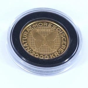 Mynt Guld 21K 12,0g Naturae Mores Discere Carolus Linnaeus 1707-2007 i etui