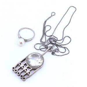 Investeringssilver S925 26,9g med sten och pärla