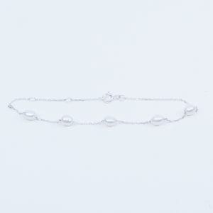 Armband Ankar Silver S925 1,1g Längd 16,5-19,5cm Bredd 1mm med imitationspärlor