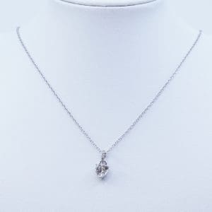 Halskedja Ankar Silver S925 2,1g Längd 42-45cm Bredd 1mm med hänge hjärta med sten