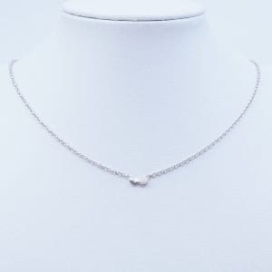 Halskedja ankar Silver S925 1,8g Längd 40-45cm Bredd 1mm med två integrerade hjärtan
