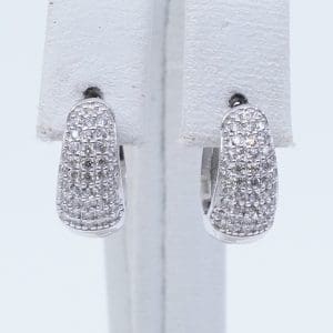 Örhängen creoler Silver S925 3,1g Diameter 13mm med stenar