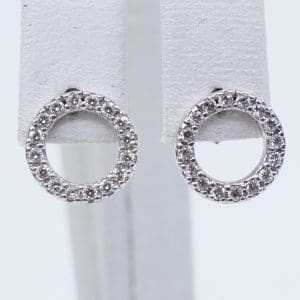 Örhängen Silver S925 1,1g Diameter 10mm med stenar