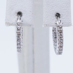 Örhängen creoler Silver S925 1,9g Diameter 13mm med stenar