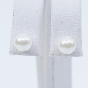 Örhängen Silver S925 0,6g Diameter 4mm med imitationspärla