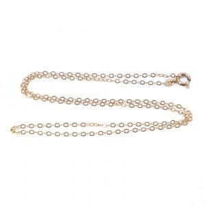 Halskedja ärtlänk Guld 14K 1,4g Längd 43cm Bredd 2mm