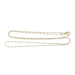 Halskedja Singapore Guld 18K 0,9g Längd 40cm Bredd 1mm