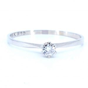 Ring vitguld 18K 1,5g Ø20,5 med diamant 1xca0,16ct