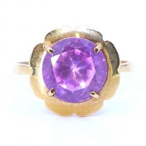 Ring Guld 18K 2,7g Ø17,25 med rosa sten