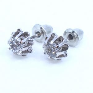 Örhängen Silver S925 1,0g Diameter 8mm med sten, oädla stoppers