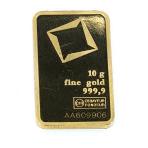 Tacka 24K 10,0g Valcambi Suisse Essayeur Fondeur No. AA609906