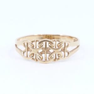 Ring X-länk med stav Guld 18K 1,5g Ø17 skev