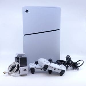 Spelkonsol PS5 slim digital edition modell CFI-2016 med två handkontroller och kablage