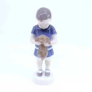 Figurin Bing & Gröndahl Höjd 17cm made in Denmark pojke med hund