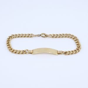 Armband Pansar Guld 18K 8,8g Längd 19,2cm Bredd 5-7mm ihålig med ID-bricka