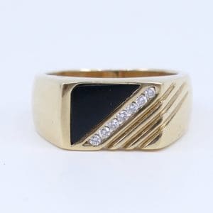 Klackring Guld 18K 9,1g Ø16,50 med sten och diamanter 7xca0,01ct