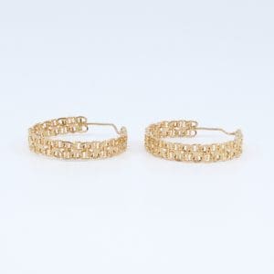 Örhängen Creoler X-länk med stav Guld 18K 7,4g Diameter 30mm Bredd 6mm