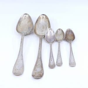 Investeringssilver S830 145,5g diverse skedar graverat