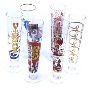 Ölglas 6st Ritzenhoff med olika motiv höjd 25cm