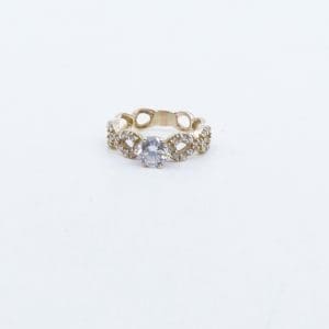 Ring Guld 18K 3,1g Ø16,25 med stenar