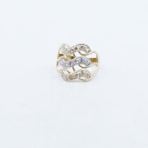 Ring Guld 18K 3,5g Ø17,5 med stenar