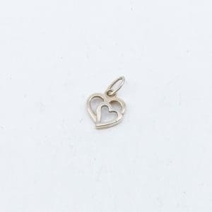 Hänge/berlock hjärtan Guld 14K 0,3g Bredd 9mm Höjd 15mm