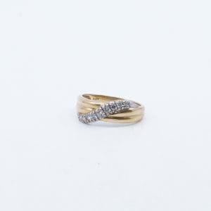 Ring Guld 18K 3,5g Ø18 med diamanter totalt 0,20ct, enligt gravyr