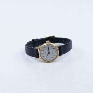 Armbandsur Omega Geneve Stål Boett 21mm, manuell, med svart läderrem