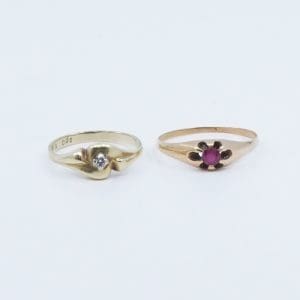 Investeringsguld 14K 3,8g, med stenar, slitet