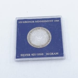 Mynt, Minnesmynt 100kr år 1984 Silver S925
