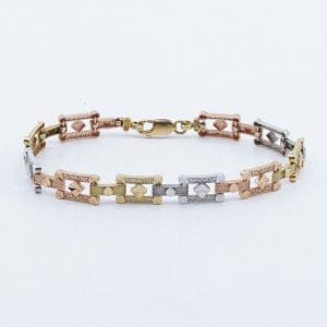 Armband trefärgat Guld 18K 10,6g Längd 18,3cm Bredd 8mm