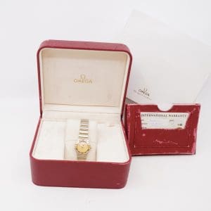 Armbandsur Omega constellation quartz/går ej diaindex Ø22mm ref12621500 Längd 18cm med cert,box