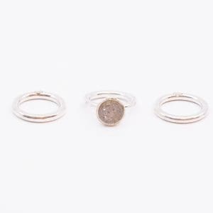 Ringset Silver S925 16,2g Ø16,25-17 Tre ringar varav en med kristall