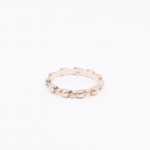 Ring Roséguld 14K 5,3g Ø22,50 med gröna stenar