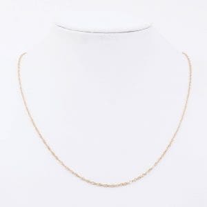 Halskedja Singapore Guld 09K 0,8g Längd 37,5cm Bredd 1mm