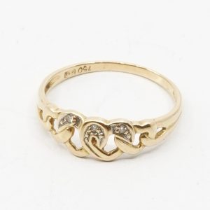 Ring Guld 18K 1,5g Ø16,5 med åttkantslipade diamanter 3xca0,001ct