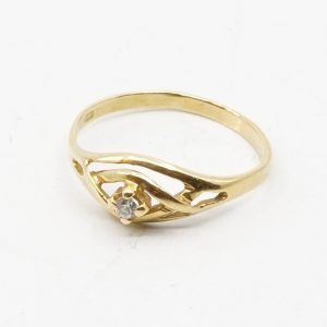 Ring Guld 18K 1,2g Ø15,25 med vit sten