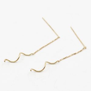 Örhängen ett par Guld 18K 0,8g Höjd ca 50mm