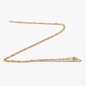 Halskedja Singapore Guld 18K 1,3g Längd 42-45cm Bredd 1mm