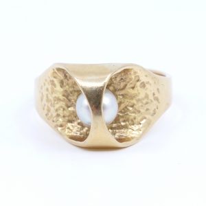 Ring Guld 18K 10,3g Ø19,50 småskev med odlad pärla