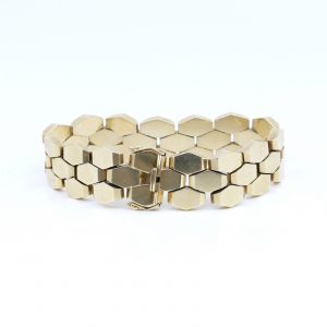 Armband Guld 14K 35,6g Längd 19cm Bredd 18mm ihålig repig
