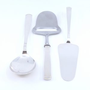 Matsilver set med Rosenholm tårtspade osthyvel och potatissked S830 204,2g med del av stål