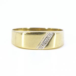 Klackring Guld 18K 2,9g Ø20,25 med diamant 1x ca 0,0005ct