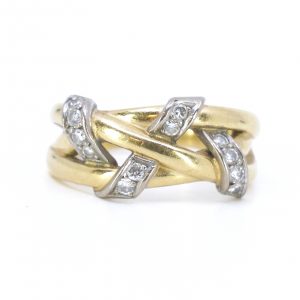 Ring Guld/Vitguld 18K 7,1g Ø18,50 med diamanter 12x ca 0,02ct