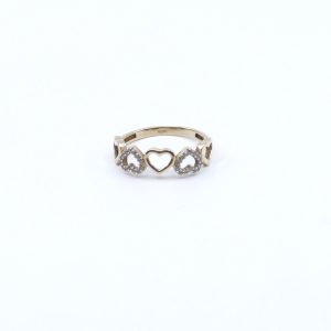 Ring Guld 14K 1,7g Ø17,25 med stenar