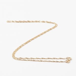 Halskedja Singapore Guld 18K 1,3g Längd 42cm Bredd 1mm