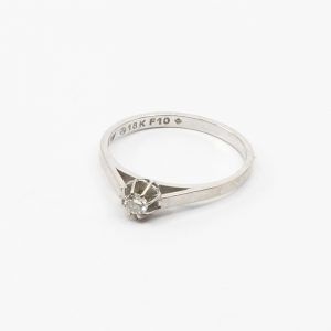 Ring Vitguld 18K 1,9g Ø16,5 med diamant 1xca.0,08ct