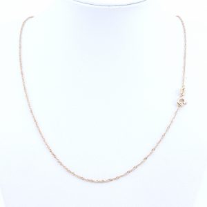 Halskedja Singapore Guld 18K 1,3g Längd 42cm Bredd 1mm